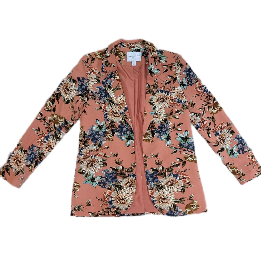 Carolina Belle Coral and Floral Blazer Women's Medium